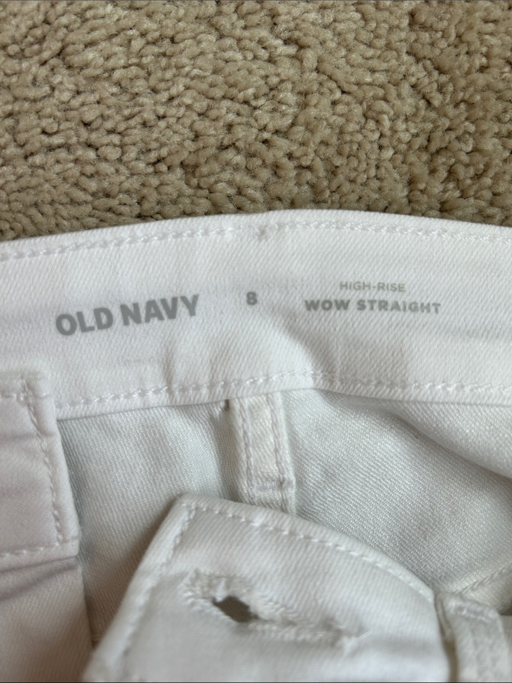 Old Navy white high rise wow straight jeans, 8 - Picture 3 of 3